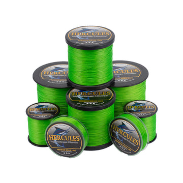 HERCULES Fluo Green Fade Free Fishing Line 8 Strands 10LB-120LB PE Braided Fishing Line